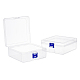 ポリプロピレン(pp)保存容器ボックスケース  蓋付き  小物やその他のクラフトプロジェクト用  正方形  透明  14.7x14.7x6.3cm CON-WH0073-63-1