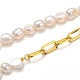 Collane con perle di perle keshi naturali barocche NJEW-JN02905-3