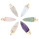 Top Golden Plated Natural & Synthetic Mixed Gemstone Pointed Pendants G-PH0001-05-1