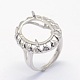 Adjustable 925 Sterling Silver Finger Ring Components STER-E061-03P-5