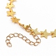 Textured Star Brass Link Bracelets BJEW-JB05350-3