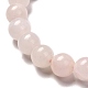 Natural Pink Mangano Calcite Beads Stretch Bracelet for Women BJEW-JB06715-5