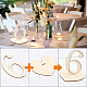 木製のテーブル番号  ホルダーベース付き  結婚式に最適  パーティー  イベントやケータリングの装飾  数1~10  ビスク  98~100x48.5~108x3mm  10pc  ベース：80x90x3  10pc  20個/セット WOOD-WH0112-93-4