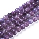 Fili di perle di pietra mica naturale di lepidolite / viola G-D0020-15-8mm-1