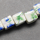 Handmade Printed Porcelain Beads X-PORC-Q161-4-2