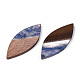 Grands pendentifs en résine transparente et bois de noyer RESI-ZX017-50-2