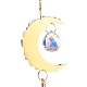 Luna hierro ab color candelabro decoración colgante prisma adornos HJEW-P012-04G-4