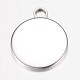 304 Stainless Steel Pendant Cabochon Settings STAS-G071-46P-2