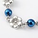 Chaînes en perles de verre rondes manuelles pour fabrication de bracelets et colliers AJEW-JB00080-06-2