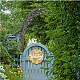 プリントウッドラウンドシート  ホームディスプレイ装飾用  歓迎の言葉  花柄  300x5mm AJEW-WH0334-007-7