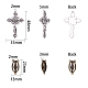 SUNNYCLUE40pcsチベットスタイルのロザリオクロスと中央の奇跡的なメダル、合金の十字架クロスペンダントとロザリオのホーリービーズのネックレスのための楕円形のシャンデリアリンクで混合色を作る PALLOY-SC0002-06-2