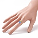 Geflochtener Obst-Fingerring aus Glas und Messing für Frauen RJEW-TA00047-01-3