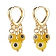 Evil Eye Lampwork Round Beads Dangle Hoop Earrings EJEW-JE04826-01-2