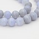 Natürliche blaue Spitze Achat runde Perle Stränge G-P070-15-6mm-1