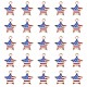 50個の独立記念日ライトゴールドメッキ合金エナメルペンダント  4月の愛国心が強いアメリカの国旗の星の18x16x2日  1.5mm  穴：{1}mm ENAM-LS0001-08LG-3