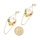 Pompon à longue chaîne avec des perles de cristal autrichiennes imitation boucles d'oreilles pendantes EJEW-TA00016-3