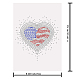 SUPERDANT Iron On Rhinestone Stickers Hotfix Transfer Decal US Flag Heart Clear Bling Patch Clothing Repair Applique for Independence Day Decoration DIY-WH0303-013-2