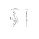 中国風の合金ラインストーンのセッティング  梅の花の枝  銀  0.8~1ミリメートルラインストーンのために合う。65x27.5x7ミリメートル PALLOY-F212-11-S-1