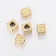 304 Stainless Steel Large Hole Letter European Beads X-STAS-H428-01G-B-1