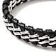 Leather & 304 Stainless Steel Braided Curb Chains Cord Bracelet with Magnetic Clasp for Men Women BJEW-C021-19-4