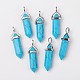 Dyed Synthetic Turquoise Pointed Pendants G-F295-03B-3