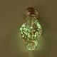 蓄光手作りの金の砂のランプワークペンダント  木のストッパー付き  香水瓶  ピンク  31.5~32x17.5~18x9~9.5mm  穴：4.5mm  ボトル容量：0.5ml（0.017液量オンス） LAMP-S177-03G-4