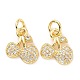 Brass Micro Pave Cubic Zirconia Charms ZIRC-A023-02LG-1