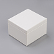 (ホリデー在庫処分セール)ライトカバーペーパージュエリーリングボックス  糊付き  ディアスキンリントおよびカートン  正方形  ゴールドカラー  ホワイト  9.2x8.5x6.1cm OBOX-G012-01D-1