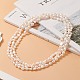 Natural Pearl Beaded 3 Layer Necklace for Women NJEW-JN04217-2