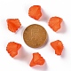 つや消しアクリルビーズキャップ  花  レッドオレンジ  12x12x9mm  穴：1.2mm  約1700個/500g MACR-S371-10A-726-4