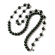 Collier de perles naturelles teintes avec 304 chaînes en acier inoxydable NJEW-K255-02P-1