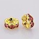 Brass Rhinestone Spacer Beads RB-A014-L8mm-23G-2