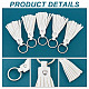 Chgcraft 5 pcs pu cuir gland porte-clés porte-clés cercle pu cuir gland sac à main portefeuille charmes accessoires pour sac à main téléphone clé de voiture bijoux KEYC-WH0032-13A-4