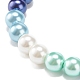 Glass Pearl Round Beaded Stretch Bracelet for Women BJEW-JB08388-5