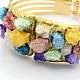 Lega colorati braccialetti di cristallo placca agata BJEW-P018-01-3