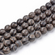 Brins de perles en pierre naturelle en bois noir G-Q462-92-8mm-1