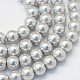 Backen gemalt pearlized Glasperlen runden Perle Stränge X-HY-Q003-10mm-62-1