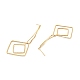 Rack Plating Brass Double Rhombus Long Dangle Stud Earrings for Women EJEW-C028-04G-2