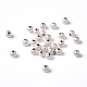 Perles texturées en laiton plaqué argent de 6 mm X-EC248-S-4