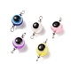 Evil Eye Resin Connector Charms PALLOY-JF01473-1