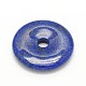Mixed Style Natural Lapis Lazuli Donut/Pi Disc Pendants G-O085-01-2