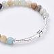 Natural Flower Amazonite Beaded Necklaces & Stretch Bracelets Jewelry Sets SJEW-JS00919-02-6