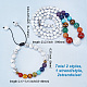 ARRICRAFT Natural & Synthetic Mixed Gemstone Round Beaded Necklace & Braided Bead Bracelet SJEW-AR0001-01-2