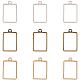 OLYCRAFT 30pcs Rectangle Open Bezel Charms 3-Color Alloy Frame Pendants Color-Lasting Hollow Resin Frames with Loop for Resin Jewelry Making PALLOY-OC0001-07-1