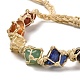 Bracelets de perles tressées en pierres précieuses naturelles chakra BJEW-G682-01-3