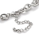 Gestellplattierte Messing-Halsketten mit abgestuften Perlen und Kettenarmbänder mit runden Kugelgliedern SJEW-H066-01P-4