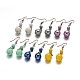 Attraenti orecchini pendenti con perle di vetro rotonde EJEW-F0086-M-1