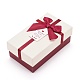 厚紙のジュエリーボックス  ジュエリーギフト包装用  ちょう結びの長方形  ミックスカラー  14.8x8.7x5.4cm CBOX-S021-006-4
