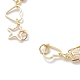 Realizzazione di braccialetti fatti a mano con catena a maglie in ottone a forma di cuore e stella marina AJEW-JB01150-19-2