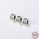 925 perles intercalaires en argent sterling thaïlandais plaqué rhodium STER-L044-03B-AS-1
